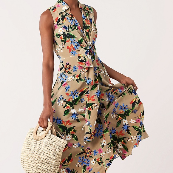 Diane Von Furstenberg Dresses & Skirts - DVF Sleeveless Silk Crepe De Chine Dress